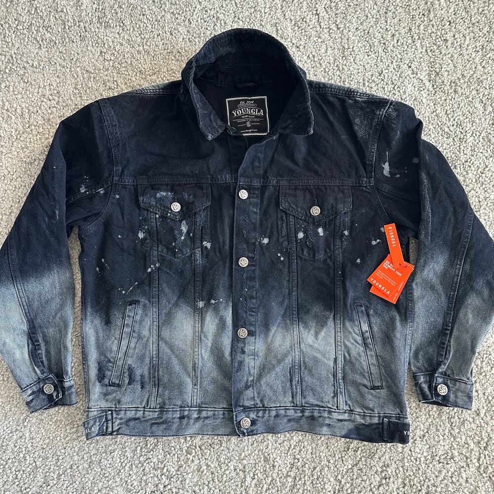 Men's YoungLA JeanJacket, BlackWash, NWT XL